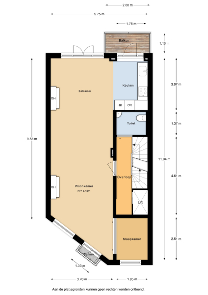 Floor Plan 1 - Jacob Obrechtstraat 9 1
